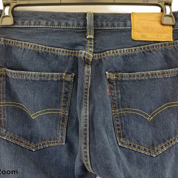Levi's 501 Straight Slim Button Fly Denim  Mens J - Picture 3 of 7